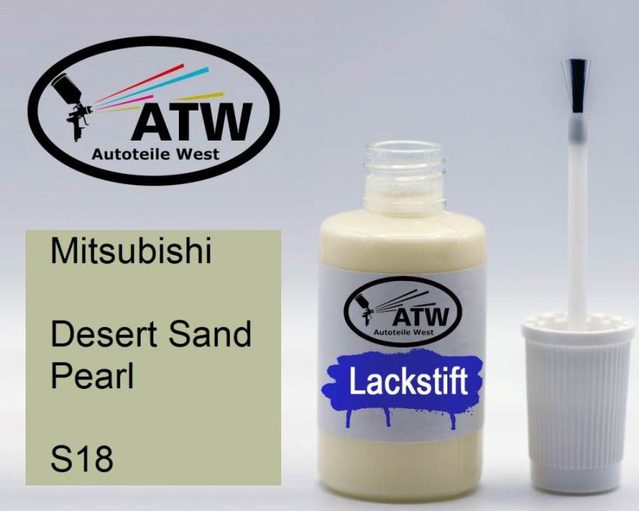 Mitsubishi, Desert Sand Pearl, S18: 20ml Lackstift, von ATW Autoteile West.